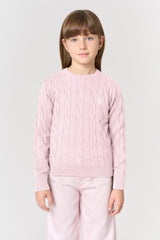 U.S. POLO ASSN. maglione girocollo a trecce Rosa