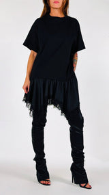 VICOLO abito con mini balza in pizzo Nero