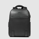 PIQUADRO Zaino in pelle linea MOS Nero