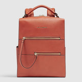 PIQUADRO Zaino in pelle con doppia zip Arancione