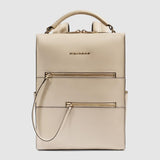 PIQUADRO Zaino in pelle con doppia zip Beige