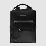 PIQUADRO Zaino in pelle con doppia zip Nero