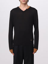 MANUEL RITZ Maglioncino con collo bicolor Nero
