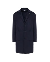 MANUEL RITZ cappotto panno double misto lana Blu