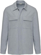 MANUEL RITZ giacca overshirt in flanella di lana Grigio