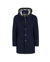 MANUEL RITZ cappotto con cappuccio e pettorina Blu