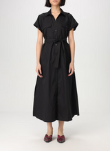 DONDUP abito longuette con spacco Nero