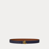 LAUREN RALPH LAUREN cintura double face con logo Blu