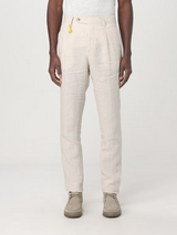 MANUEL RITZ pantalone in lino Bianco