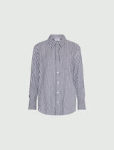 MARella camicia in lino a righe Blu
