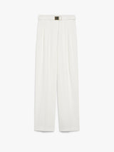 MAXMARA pantalone lungo con cinta Bianco