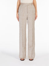 MAXMARA pantalone in lino melange Marrone