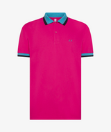 SUN68 polo con colletto in contrasto Fuxia