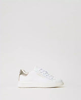 TWINSET GIRL sneakers in pelle laminata Bianco
