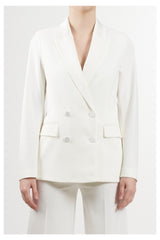 VICOLO blazer doppiopetto con dettagli in raso Bianco