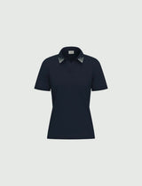 EMME MARELLA polo con perle e cristalli Blu