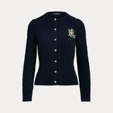 LAUREN RALPH LAUREN cardigan in cotone a trecce Blu