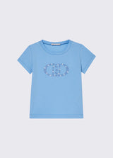 LIU JO JUNIOR T-shirt con ricamo gioiello Azzurro