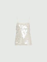 MARella top con pailettes Bianco