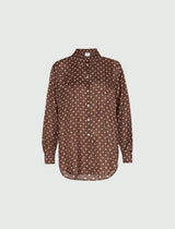 MARella SPORT camicia in seta habotai Marrone