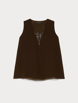 MARINA RINALDI VOYAGE top in georgette Marrone