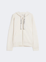 S MAXMARA felpa con zip in jersey tecnico Bianco