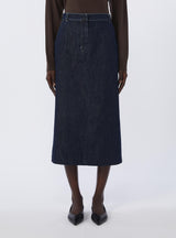 S MAXMARA Gonna midi in denim Blu