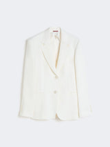 MAXMARA STUDIO blazer in batavia di lino Bianco
