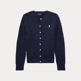 RALPH LAUREN POLO cardigan mini trecce bimba Blu