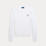 RALPH LAUREN POLO cardigan mini trecce bimba Bianco