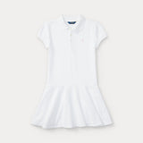 RALPH LAUREN POLO abito in rete polo bimba Bianco