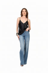 VICOLO top in satin Nero