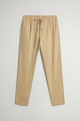 WOOLRICH pantaloni milton in cotone e lino Beige