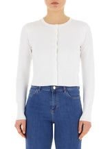 EMME MARELLA cardigan cropped Bianco