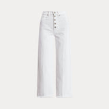 RALPH LAUREN POLO jeans cropped gamba larga Bianco