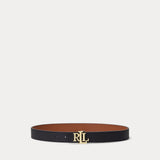LAUREN RALPH LAUREN cintura reversibile in pelle Nero