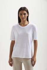KANGRA t-shirt in jersey di lino Bianco