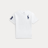 RALPH LAUREN POLO t-shirt bimbo con cavallino manica Bianco