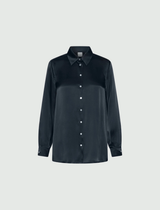 MARella MONOCHROME camicia in raso di misto seta Blu