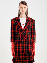 VICOLO Blazer tartan con guanti Rosso
