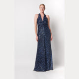 LAUREN RALPH LAUREN abito elegante full pailettes Blu