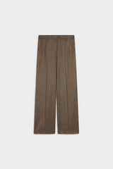 CARLAG pantaloni in diagonale con vita regolare Marrone