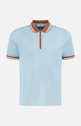 GRAN SASSO polo tennis zip Azzurro