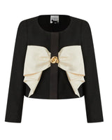 EDWARD ACHOUR PARIS giacchino con fiocco e gioiello Black
