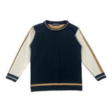 MANUELL&FRANK maglioncino con contrasti Blu/panna/camel