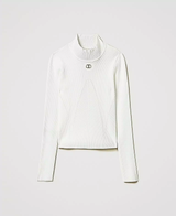 TWINSET GIRL lupetto a costine Bianco