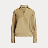 LAUREN RALPH LAUREN blusa charmeuse di raso Beige