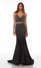 ALYCE PARIS abito cerimonia due pezzi Black-gunmetal