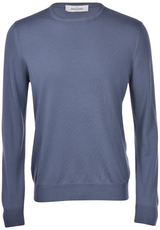 GRAN SASSO maglia con toppe alcantara Blu