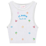 MC2 SAINT BARTH top in maglia a coste blue jr Bianco